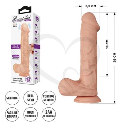 Dildo con sopapa y vibracion de textura pellizcable